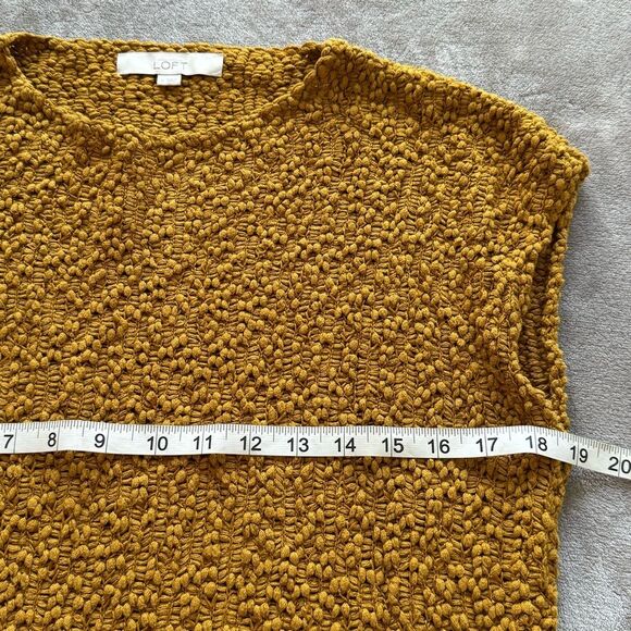 Small LOFT Mustard knit top - Picture 8 of 9